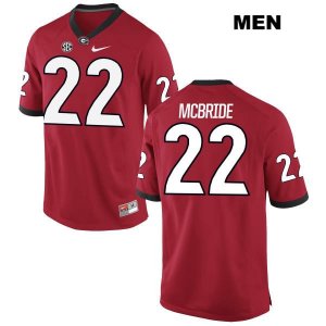 Men's Georgia Bulldogs NCAA #22 Nate McBride Nike Stitched Red Authentic College Football Jersey LTI5254LK